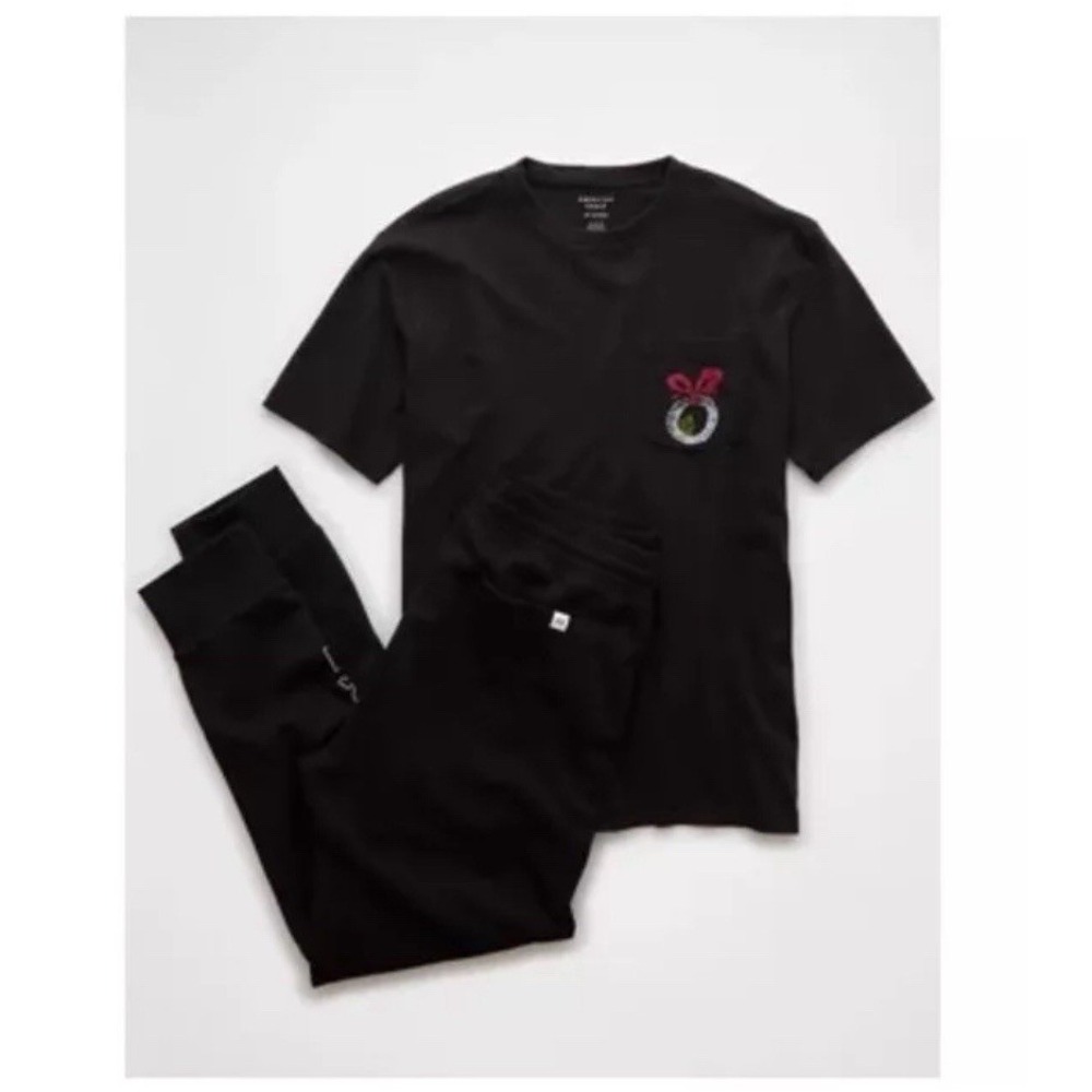 Limited edition American Eagle AE GRINCH Lounge Men's Fleece PJ‎ Set Medium
